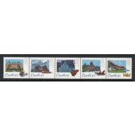 Canada Sc 1471a 1993 CPR Hotels stamp strip of 5 mint NH