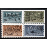 Canada Sc 1506a 1993 WWII 1943 Events stamp block of 4 mint NH