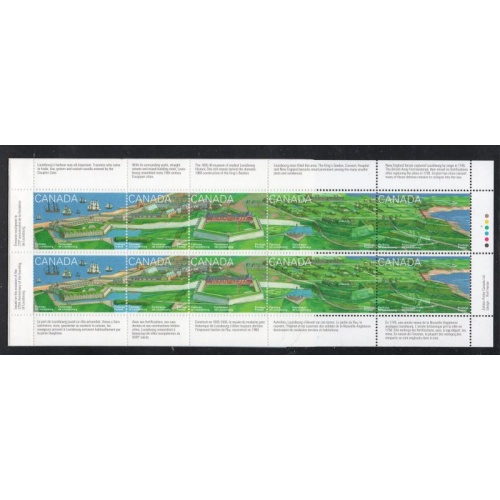 Canada Sc 1551a 1995 Louisbourg Fortress stamp booklet pane mint NH