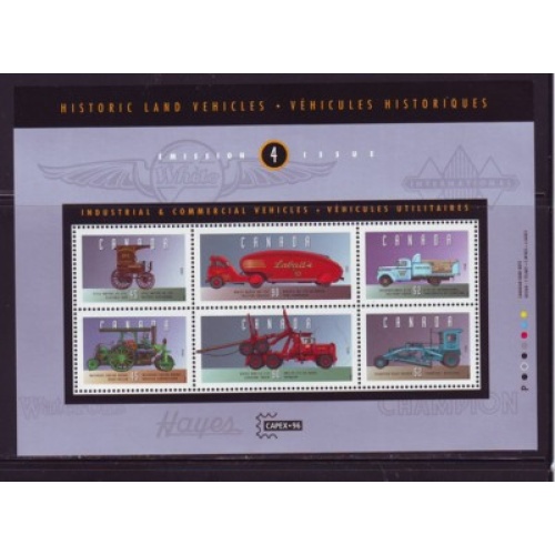 Canada Sc 1604 1996 Industrial Commercial Historic Vehicles stamp sheet mint NH