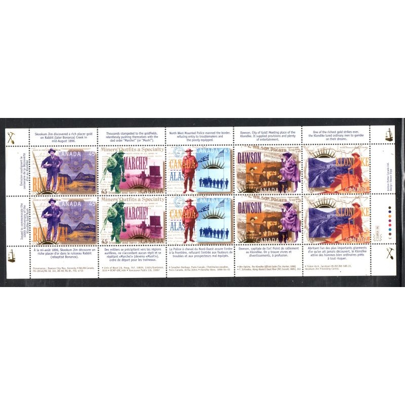 Canada Sc 1606i 1996 Yukon Gold Rush stamp sheet mint NH
