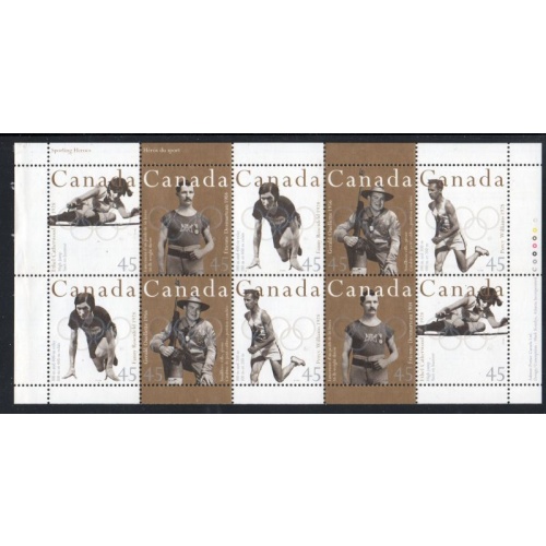 Canada Sc 1612b 1996 Gold Medal Olympians  stamp booklet pane mint NH
