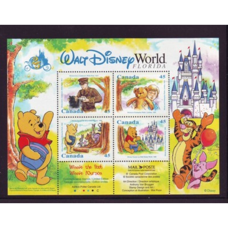 Canada Sc 1621b 1996 Winnie the Poo Disney stamp sheet mint NH