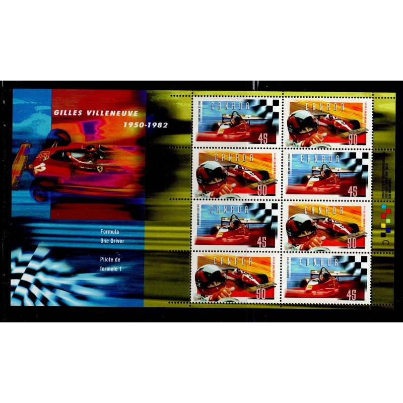 Canada Scott 1648b 1997 Gilles Villeneuve  stamp sheet mint NH
