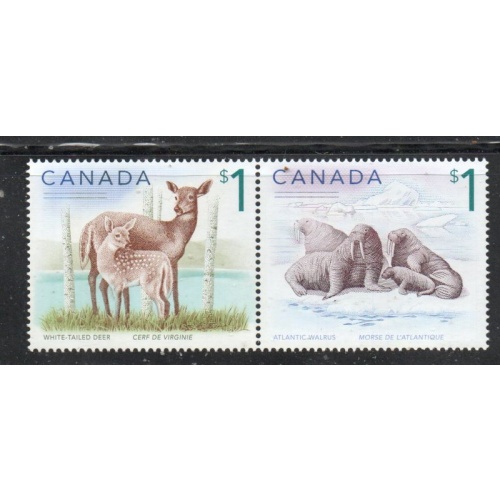 Canada Sc 1688-1689 2005 $1 Deer & Walrus  stamp set mint NH