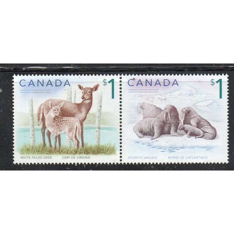Canada Sc 1688-1689 2005 $1 Deer & Walrus  stamp set mint NH