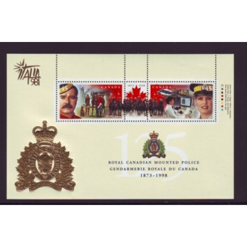 Canada Sc 1737e 1998 RCMP Anniversary ITALIA  Overprint stamp sheet mint NH