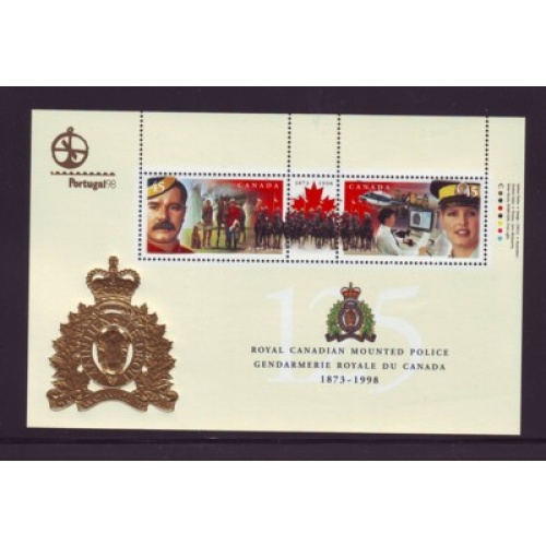 Canada Sc 1737d 1998 RCMP Anniversary Portugal Overprint stamp sheet mint NH