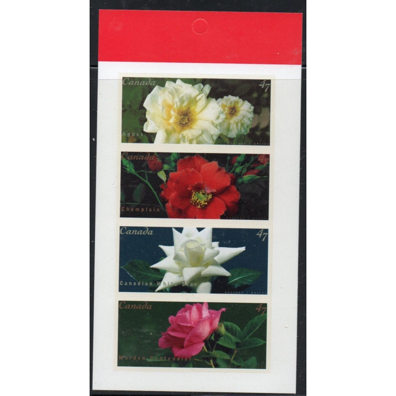 Canada Sc 1914a 2001 Roses stamp booklet pane mint NH