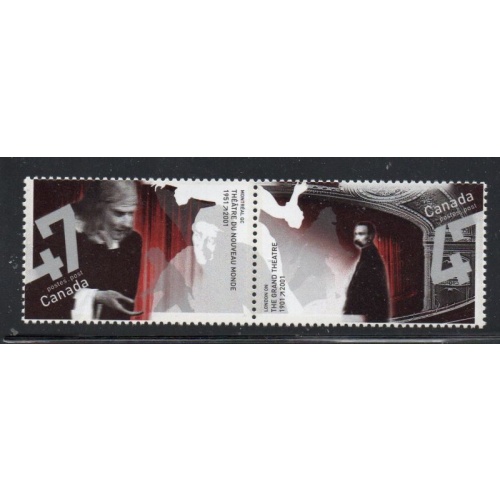 Canada Sc 1919-1920 2001 Theatres stamp set mint NH
