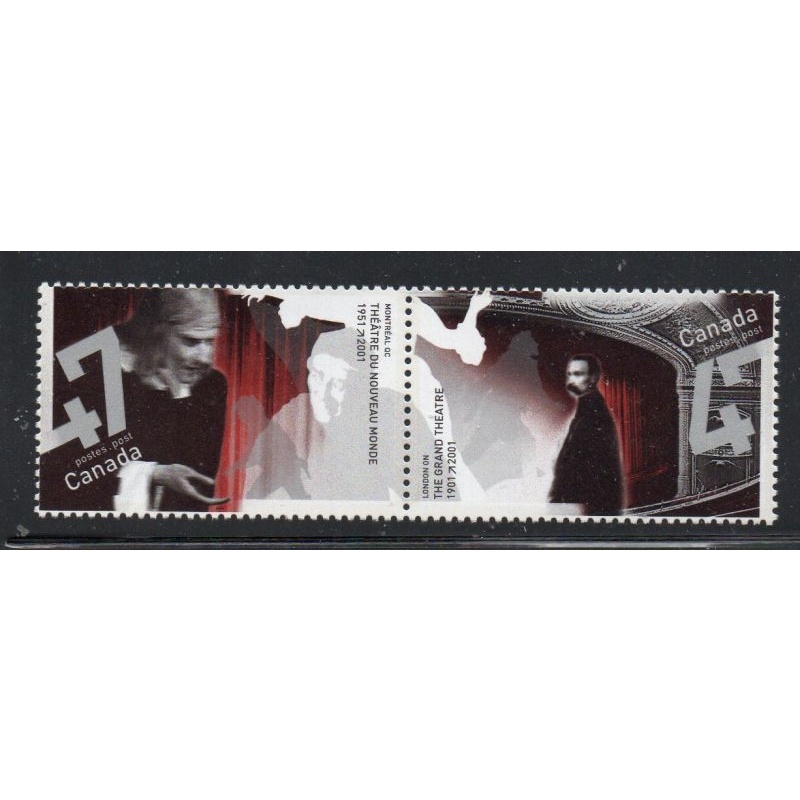 Canada Sc 1919-1920 2001 Theatres stamp set mint NH