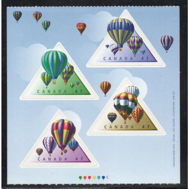 Canada Sc 1921a-d 2001 Hot Air Balloons stamp set mint NH