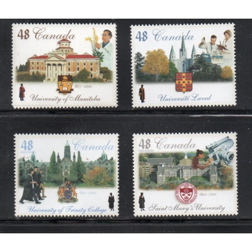 Canada Sc 1941-1944 2002 Universities stamp set mint NH