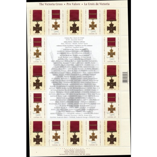 Canada Sc 2065-2066  2004 Victoria Cross  stamp sheet mint NH