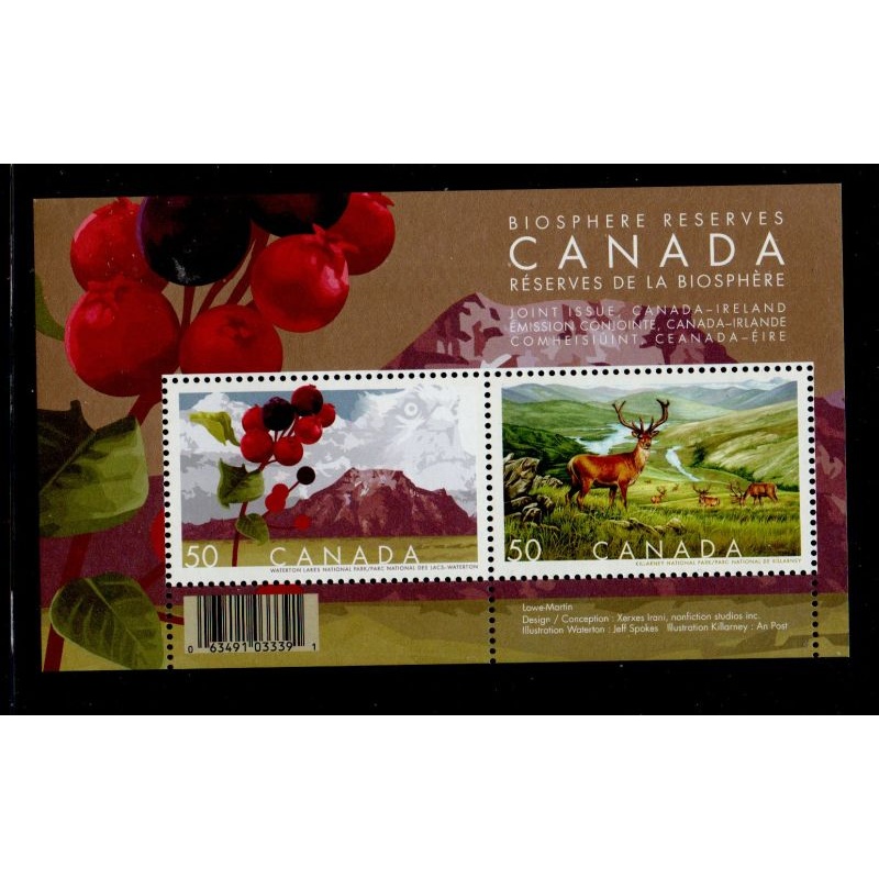 Canada Sc 2106b 2005 Biosphere Reserves stamp sheet mint NH