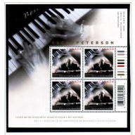 Canada Sc 2118a 2005 Oscar Peterson stamp sheet mint NH