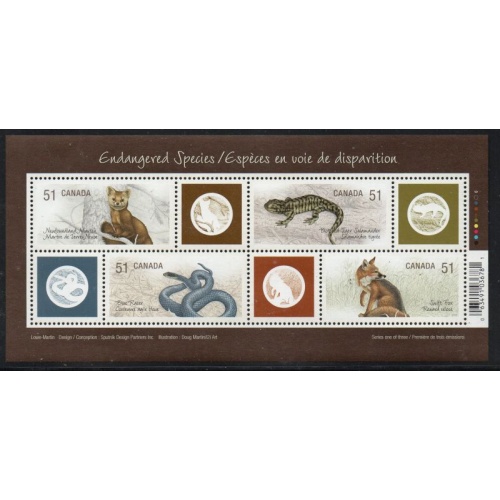 Canada Sc 2173 2006 Endangered Species stamp sheet mint NH