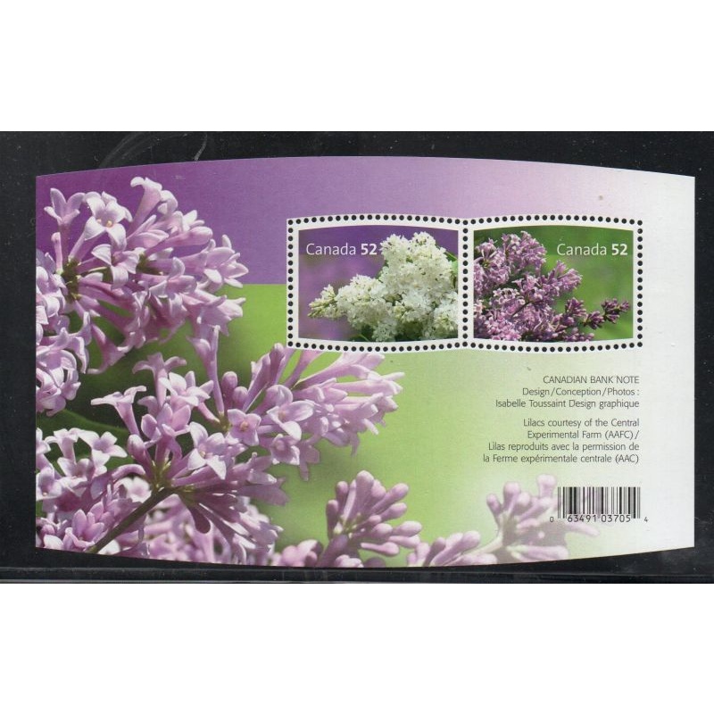 Canada Sc 2206 2007 Lilacs stamp sheet mint NH