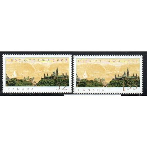 Canada Sc 2213a-b 2007 Ottawa Anniversary stamp set mint NH