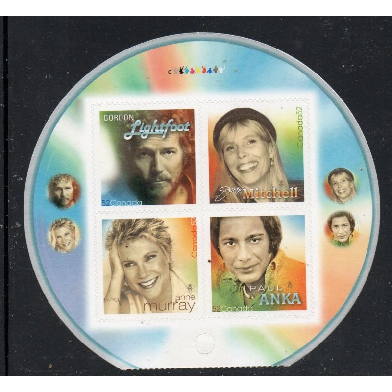 Canada Sc 2222 2007 Recording Artists stamp booklet pane mint NH