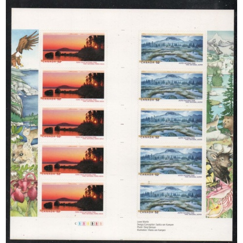 Canada Sc 2224b 2007 National Parks gutter pane booklet mint NH
