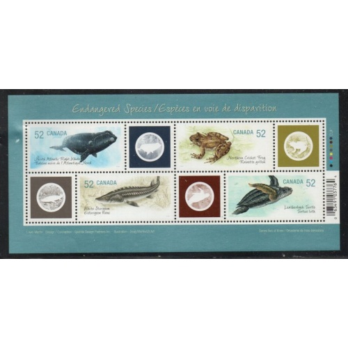 Canada Sc 2229 2007 Endangered Species stamp sheet mint NH