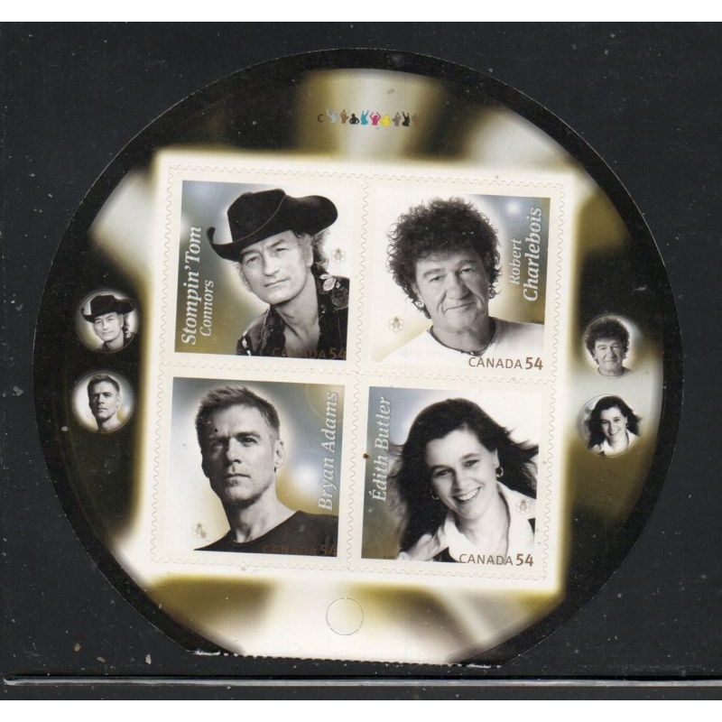 Canada Sc 2234 2009 Canadian Recording Artists stamp booklet pane mint NH Stompin Tom UL