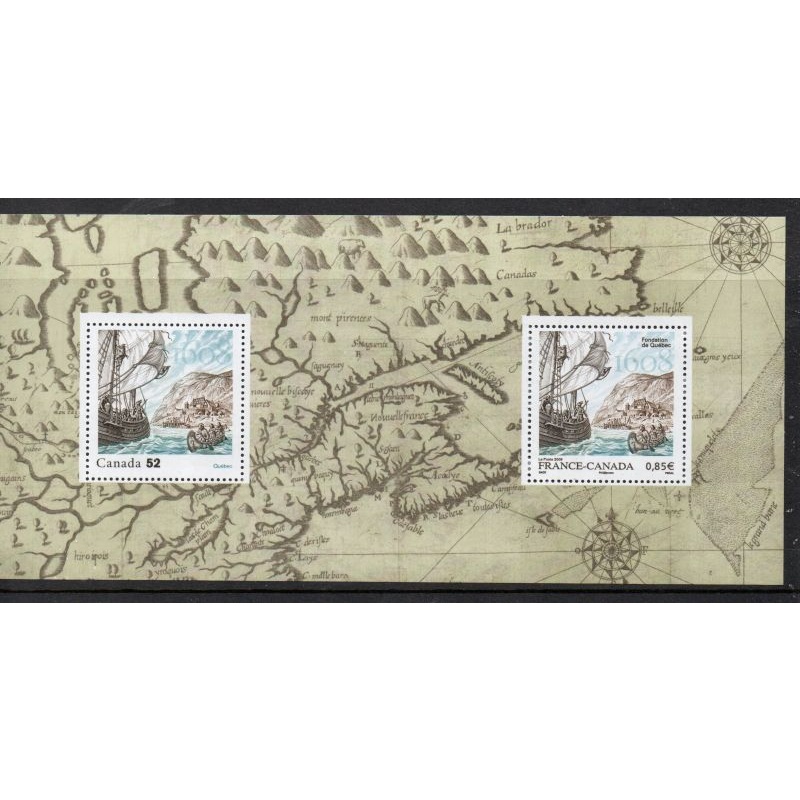 Canada Scott 2269 2008  Founding of Quebec City with France stamp sheet mint NH