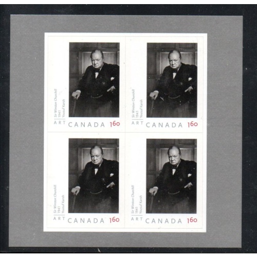 Canada Scott 2273a  2008  Karsh Photo of Churchill stamp booklet pane mint NH