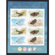 Canada Sc 2289b 2008 52 c Endangered Species stamp booklet pane of 8  mint NH