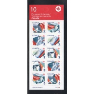Canada Sc 2304a 2009 "P" Vancouver Olympics stamp booklet pane of 10  mint NH