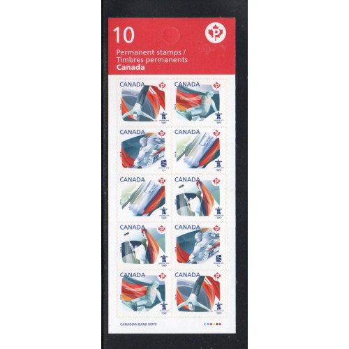 Canada Sc 2304a 2009 "P" Vancouver Olympics stamp booklet pane of 10  mint NH