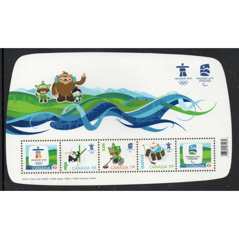 Canada Scott 2305 2009 Vancouver OLympics stamp sheet mint NH