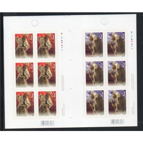 Canada Sc 2347b 209 98 c  & 1.65 stamp booklet panes of 6 mint NH with gutter