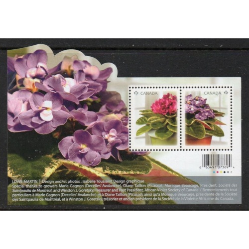 Canada Sc 2376 2010  African Violets stamp sheet mint NH