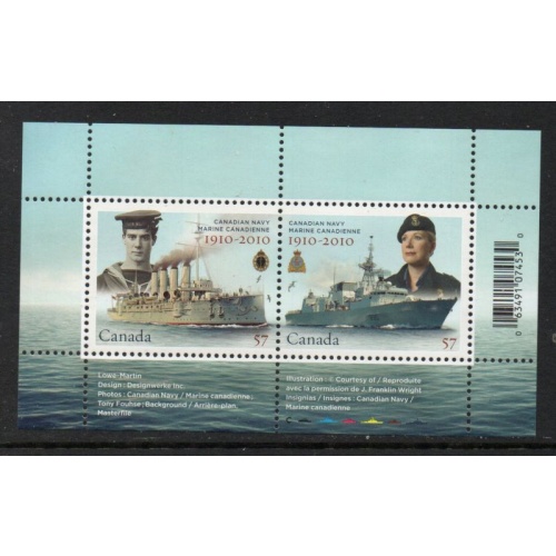 Canada Sc 2384 2010 Canadian Navy Anniversary stamp sheet mint NH