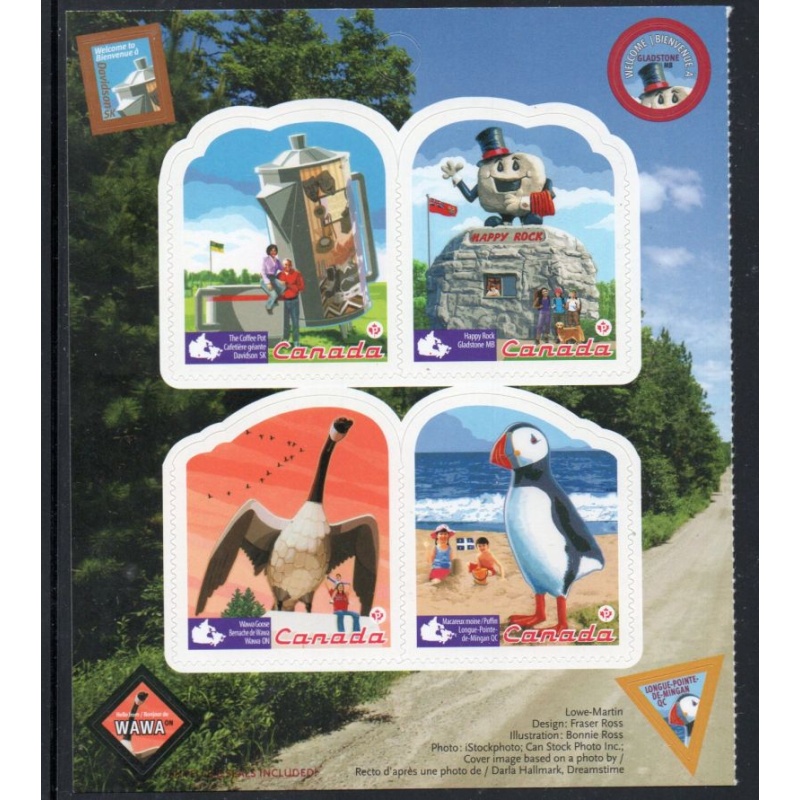 Canada Sc 2401a 2010 Roadside Attractions stamp booklet pane of 4 mint NH