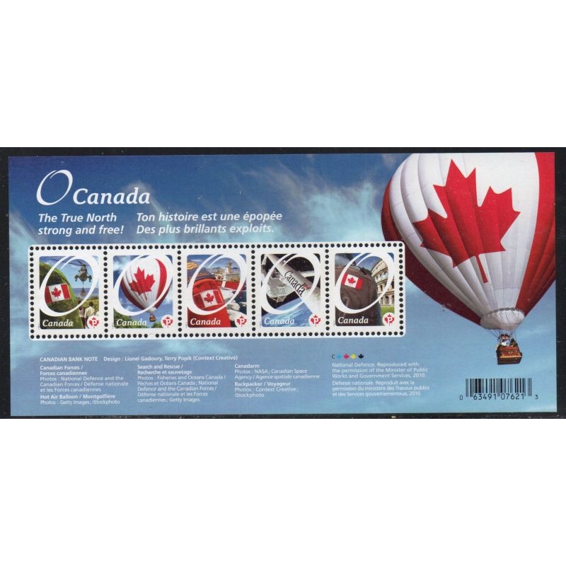Canada Scott 2418 2011 O Canada stamp sheet mint NH