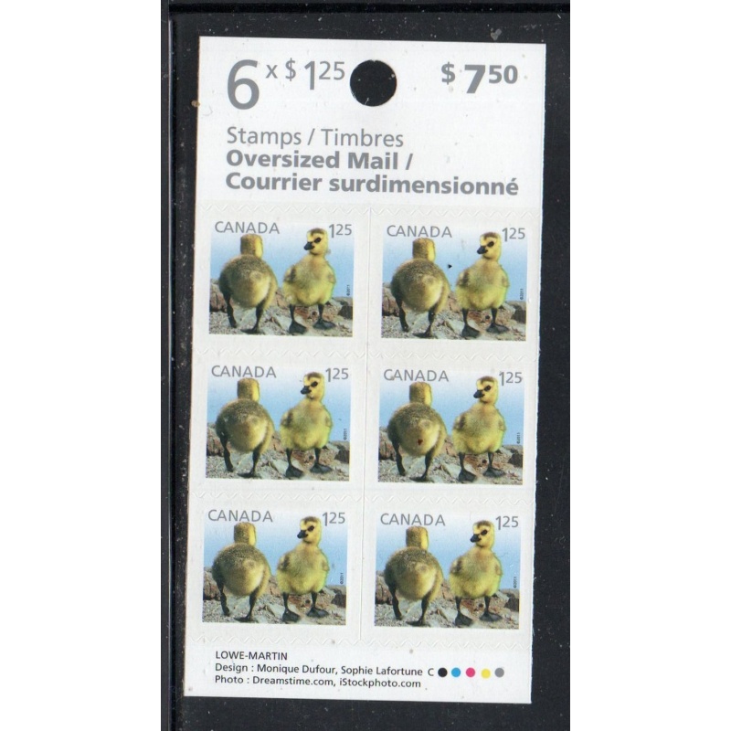 Canada Sc 2431a 2011 $1.25 Ducklings stamp booklet pane mint of 6  NH