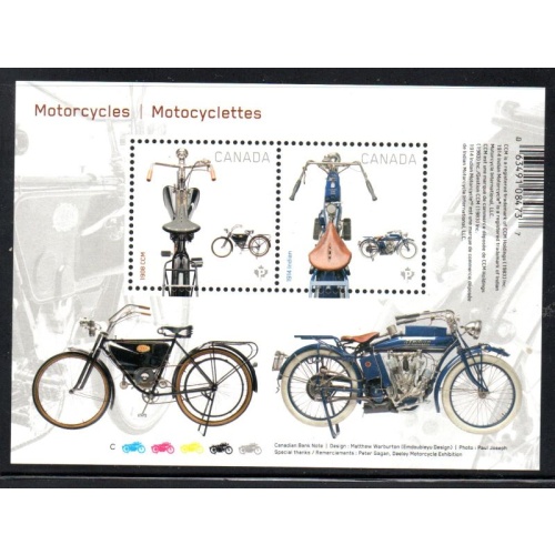 Canada Sc 2646 2013 Motorcycles stamp sheet mint NH