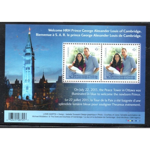 Canada Scott 2685 2013 Birth of Prince George  stamp sheet mint NH