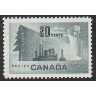 Canada Sc 316 1952 20c Forestry Industry stamp mint NH