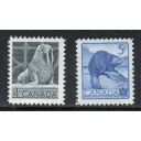 Canada Sc 335-336 1954 Walrus & Beaver stamp set mint NH