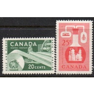 Canada Sc 362-363 1956 Paper & Chemical Industry stamp set mint NH