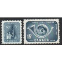 Canada Sc 371-372 1957 UPU Congress stamp set mint NH