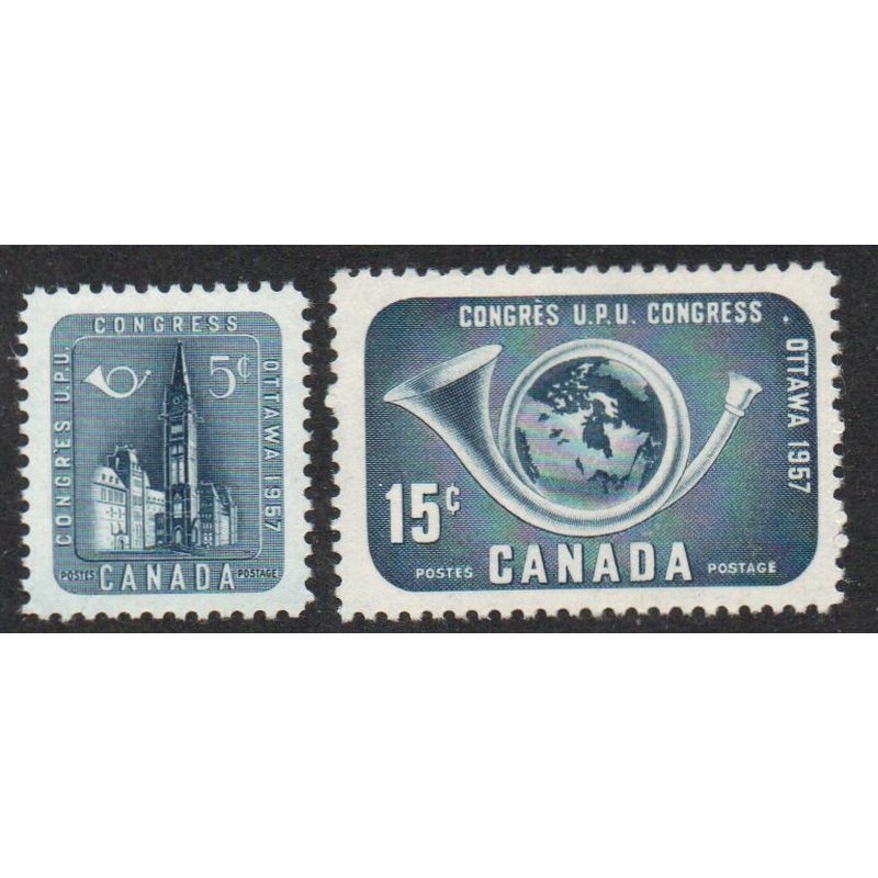 Canada Sc 371-372 1957 UPU Congress stamp set mint NH