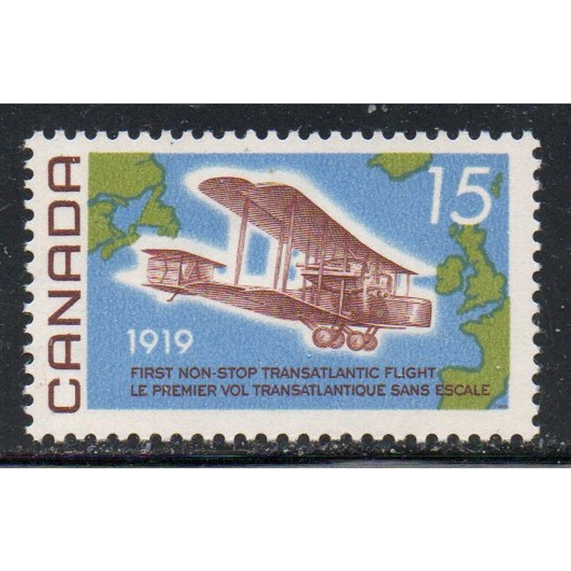 Canada Sc 494 1969 15c Alcock Brown Flight stamp mint NH