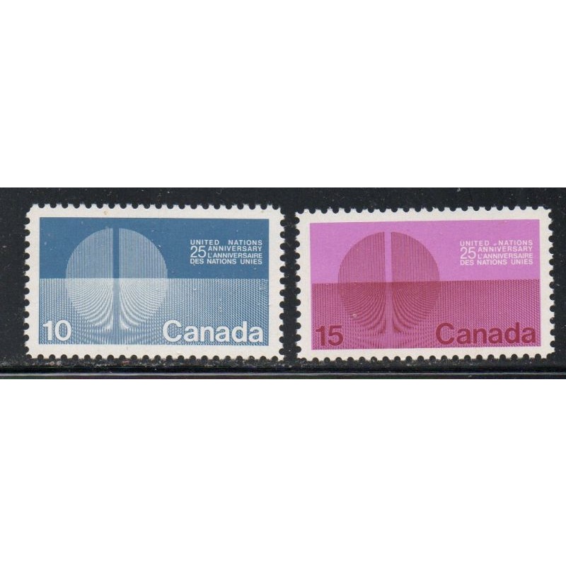 Canada Sc 513-514 1970 UN Anniversary stamp set mint NH