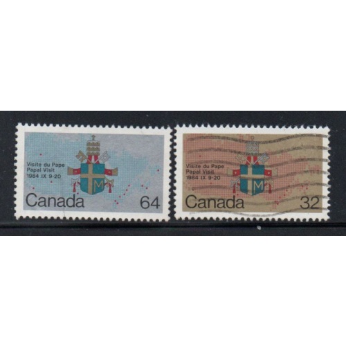 Canada  Sc 1030-1031 1984 Papal Visit stamp set used