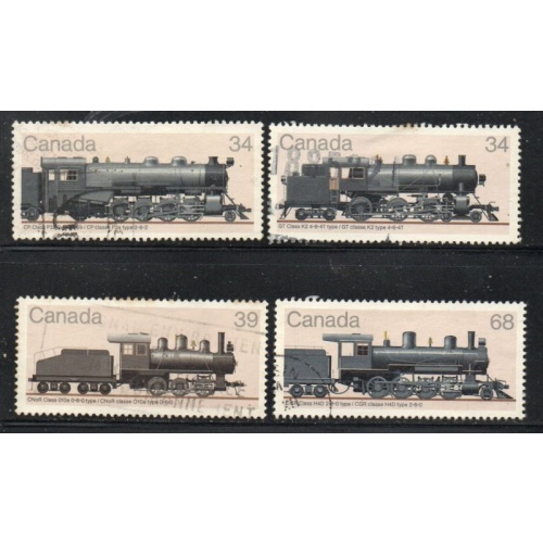 Canada  Sc 1071-1074 1985 Steam Locomotives stamp set used